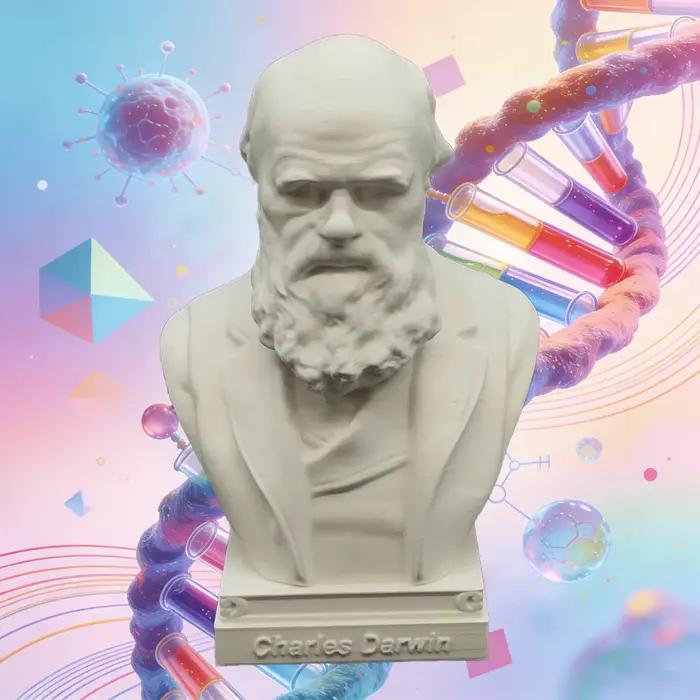 10 cm 15 cm 25 cm biologie et chimiste Darwin Mendeleev Pasteur Mendel Fleming Figure Statue 3D impr