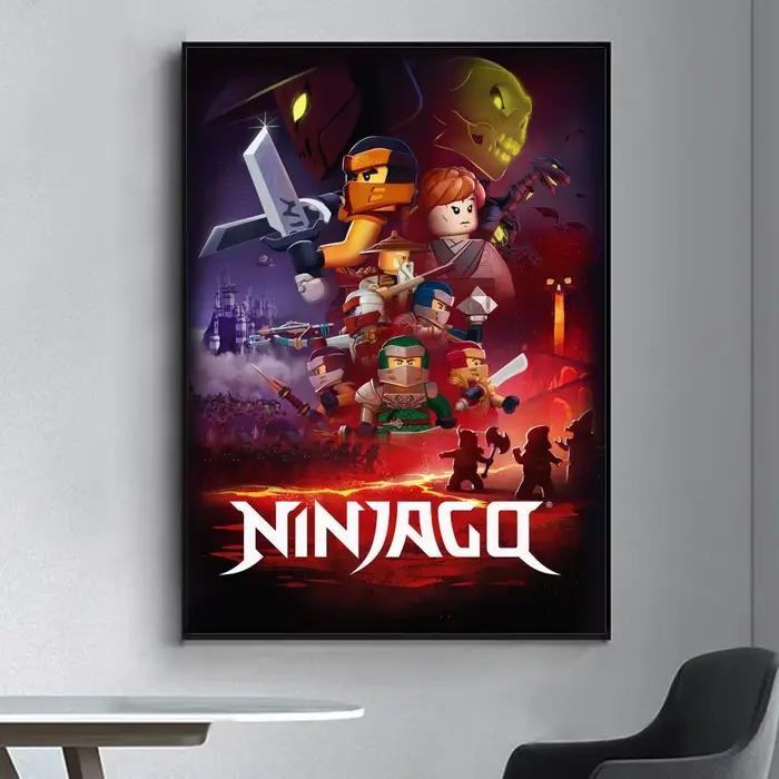 Cool L-LEGOs dessin animé n-ninjago affiche fantaisie affiche autocollant mural pour salon Bar Vinta