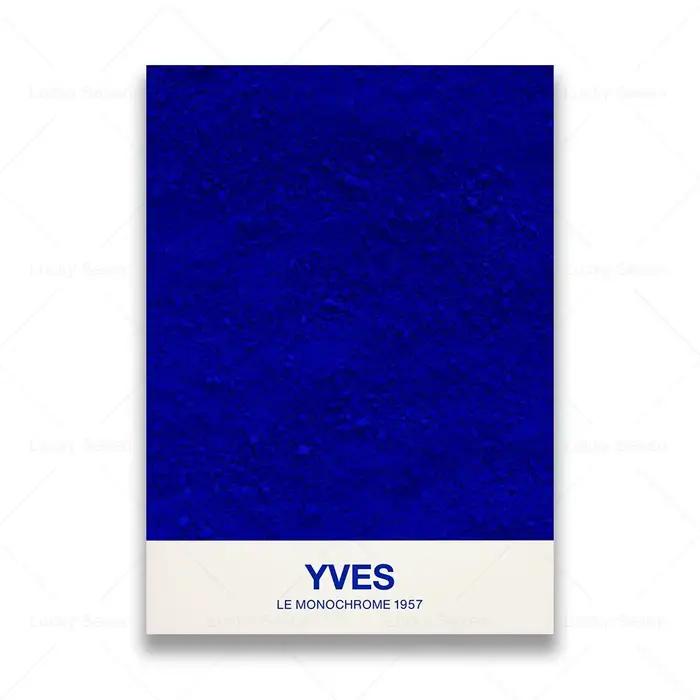 Affiche d'exposition de couleur bleue Pop, impression artistique abstraite, peinture sur toile, auto
