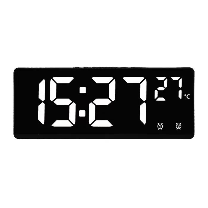 Horloge électronique commande vocale réveil numérique température horloge de Table de bureau Mode nu