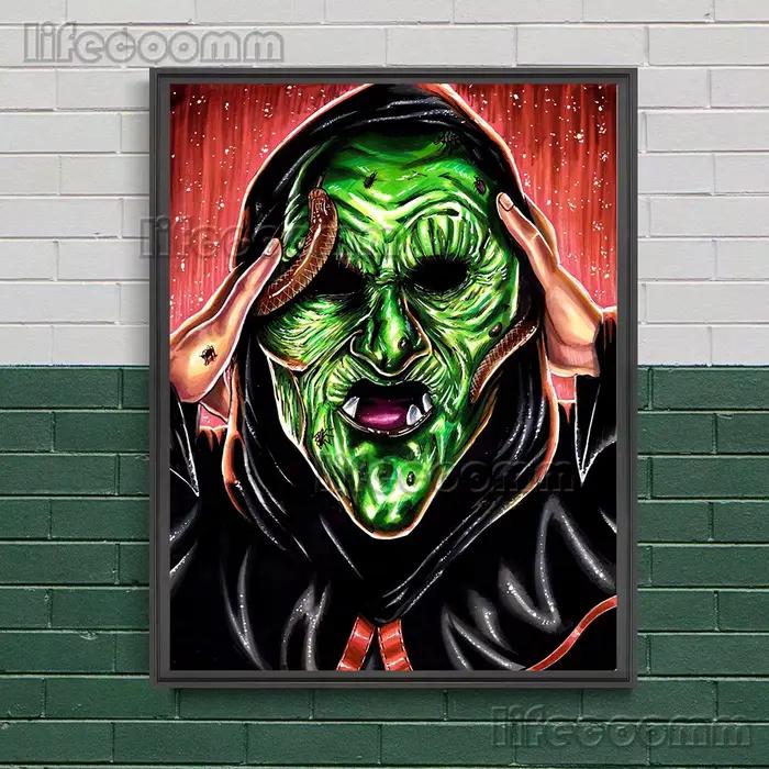 Affiche de Film d'Horreur d'Halloween Imprimée sur Toile, Sorcière, Dame, Sécurité, Nonne, Décor Art