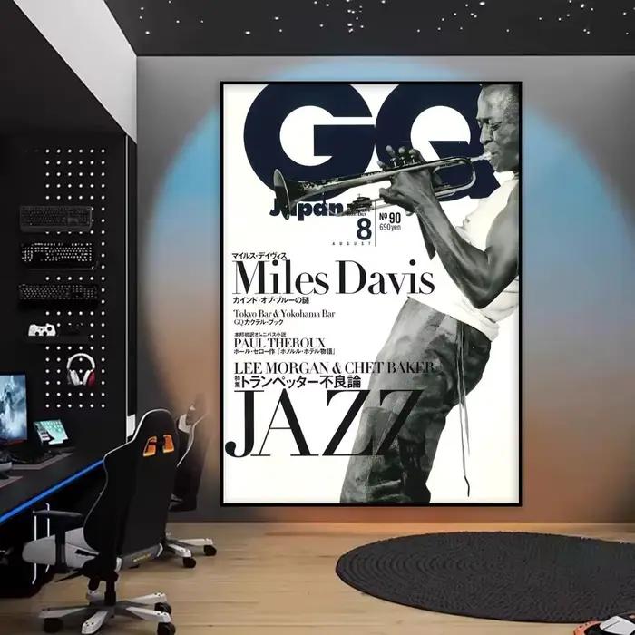 Musicien de Jazz m-miles Davis peinture calligraphie HD toile affiche sans plis étanche tout l'espac