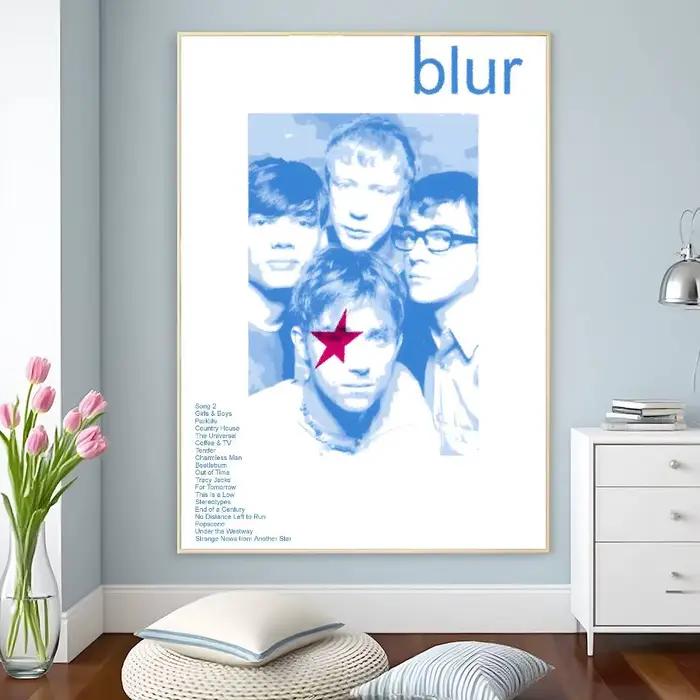 Affiche de bande B-Blur HD, affiches imperméables auto-adhésives, décor polyvalent pour maisons, bar