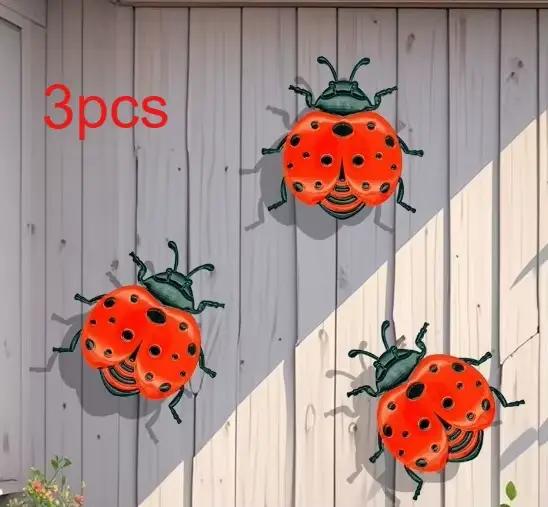 Décoration murale en métal en forme de coccinelle, artisanat en fer forgé, décoration de jardin exté