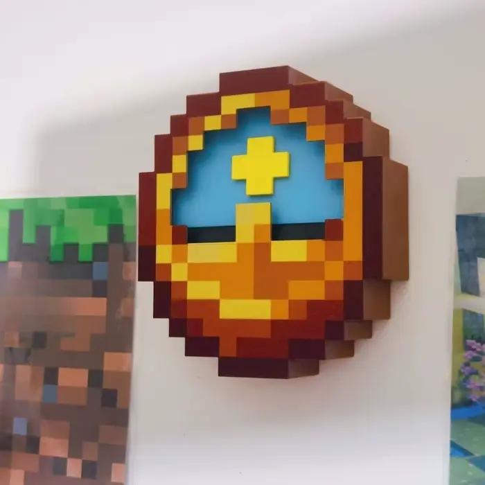 Horloge tendance imprimée en 3D de style pixel de haute qualité 24 heures – décor mural ou de bureau