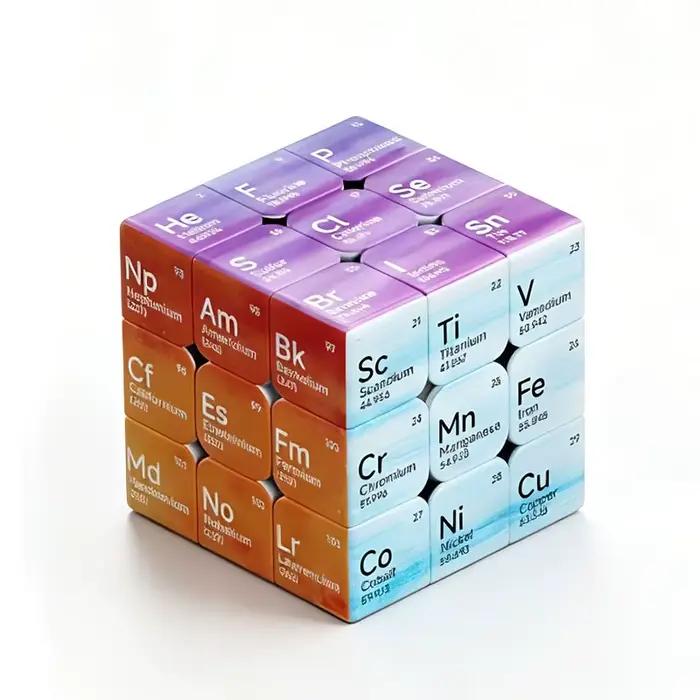 Tableau périodique des éléments chimiques, cube de vitesse 3x3x3, jouets éducatifs sans autocollants