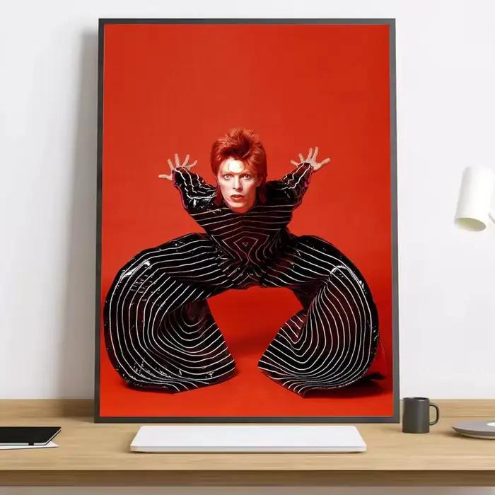 Chanteur de Rock britannique David B-Bowie, peinture calligraphie HD, affiche sur toile, salon, cham