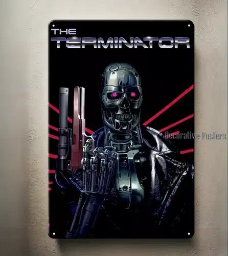 Affiche métallique du film Terminator T800 - Plaque décorative
