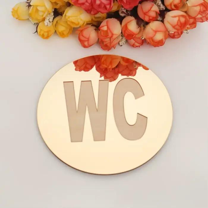 1 autocollant mural en acrylique auto-adhésif pour porte de WC, miroir, décoration de la maison, 12x