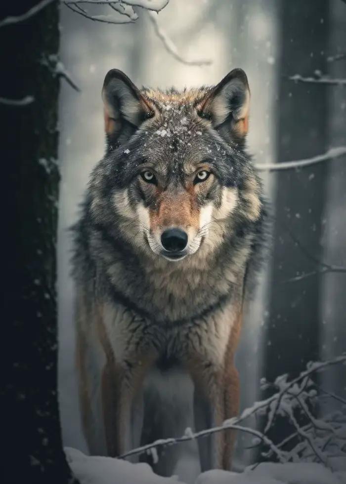 Toile de peinture de loup noir, affiche d'animaux sauvages, prédateur, images d'art murales pour sal
