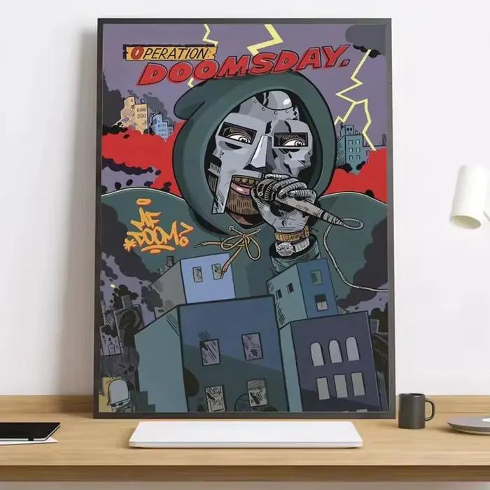 MF Doom – peinture d'album de bande dessinée, calligraphie HD, affiche sur toile, salon, chambre à c