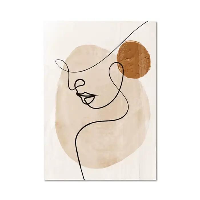 Affiches murales d'art de ligne de visage Matisse, image imprimée géométrique abstraite, salon moder