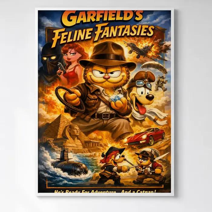 Affiche de bande dessinée G-Garfield the C-Cat, haute définition, écologique, auto-adhésive de quali