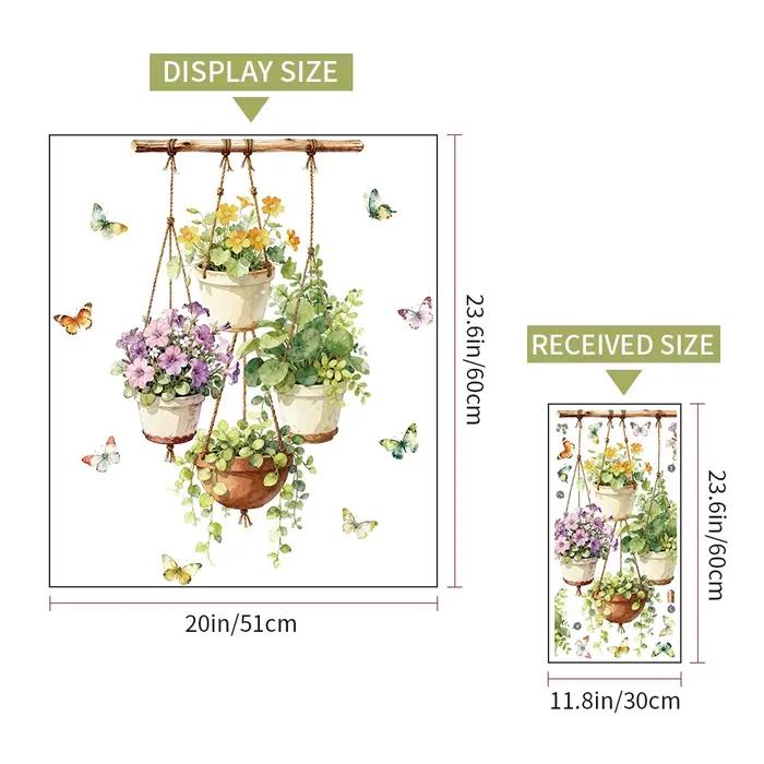 Autocollants muraux en aquarelle pour plantes en pot, pour chambre d'enfant, décoration de la maison