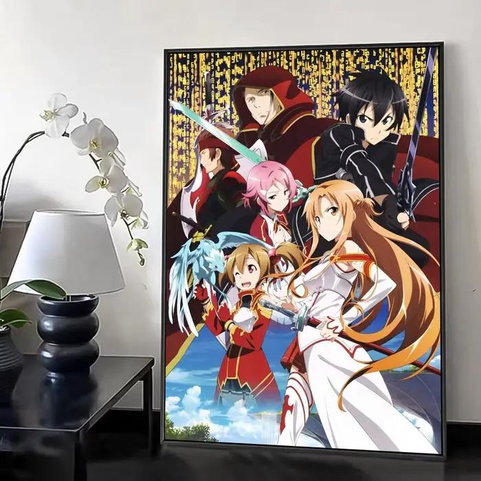 S-Sword Art O-Online SAO peinture calligraphie HD toile peinture mur Art décor pour maison bureau sa