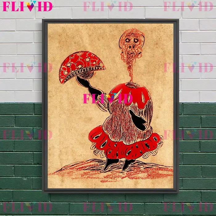 Peinture sur toile d'art mural vintage abstraite psychédélique, la magie des fées de la chambre plus