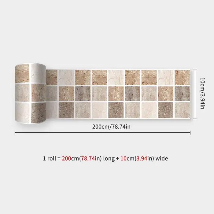 Autocollants muraux de ligne de taille de salle de bains, papier peint décoratif imperméable à décol
