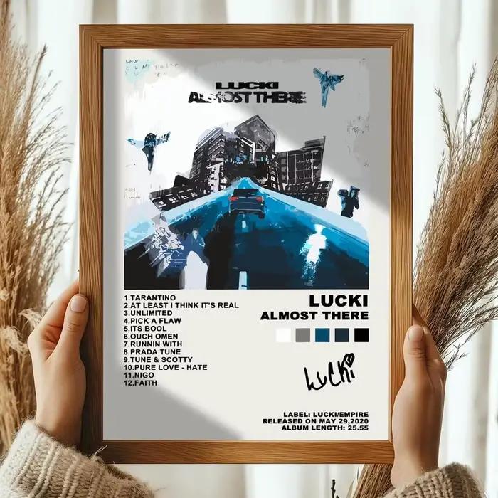 Pop Rap L_LUCKI Album HD lin toile affiche mur Art imprime pour salon chambre bureau décoration de l