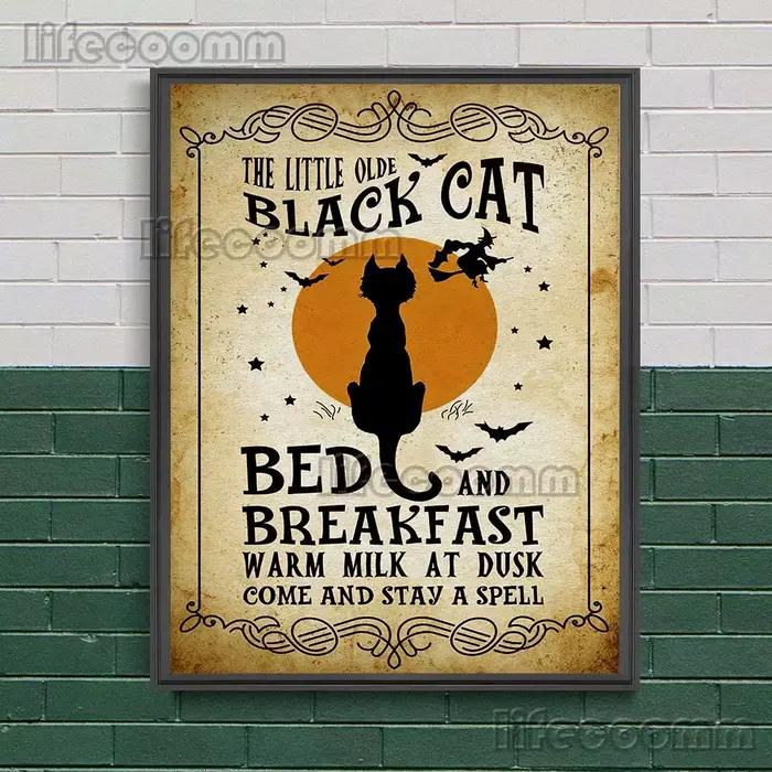 Affiche de règles de la maison de sorcière, toile d'art mural rétro, peinture Salem, chat noir magiq