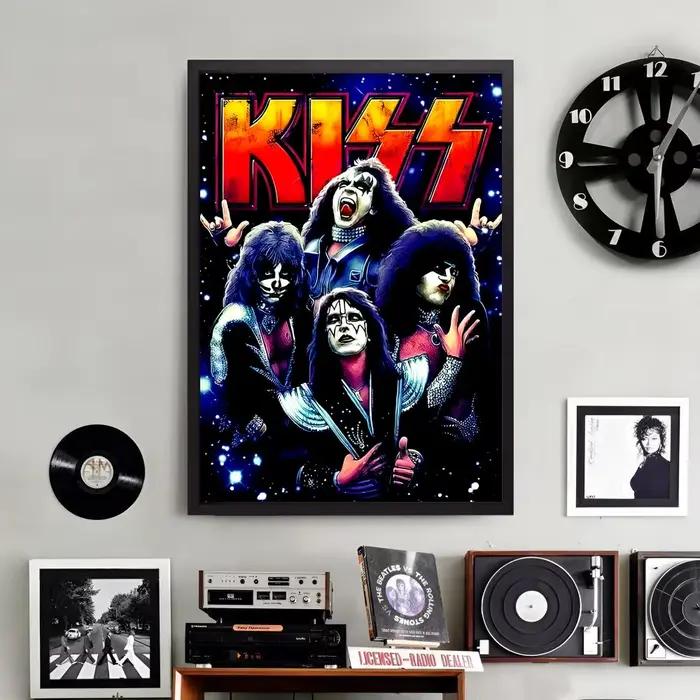 K-kiss band – affiche sur toile avec peinture et calligraphie, décoration murale haut de gamme, impr