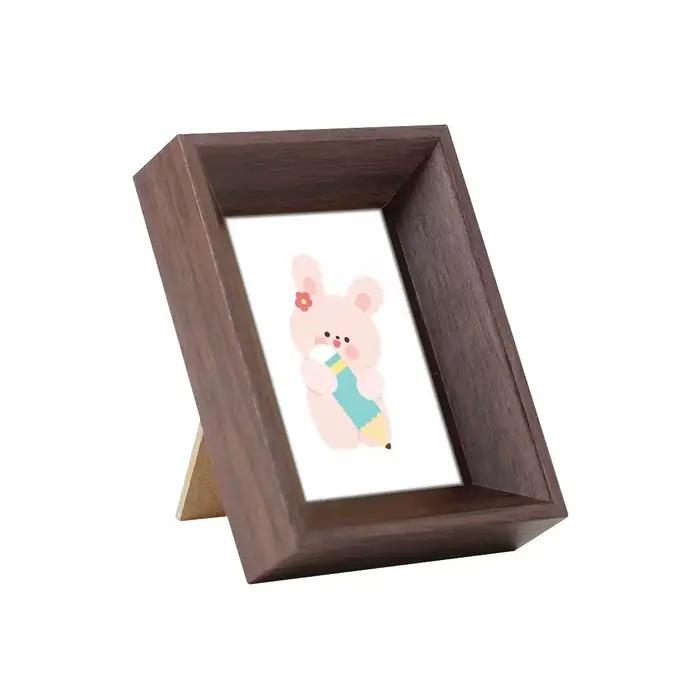 Cadre photo miniature personnalisé, design stéréoscopique, cadre photo en bois, décoration autoporta