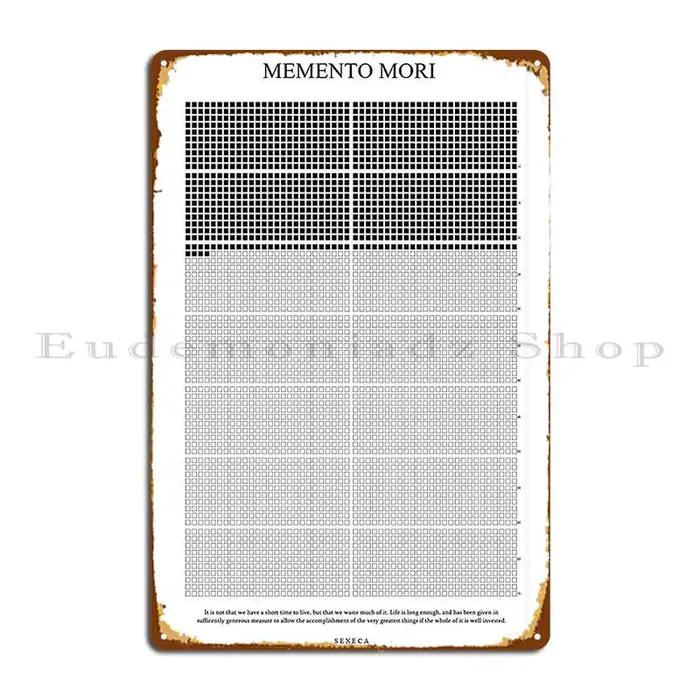 Affiche de calendrier de vie de Memento Mori, signe en métal, instrument de peinture, personnalisé,