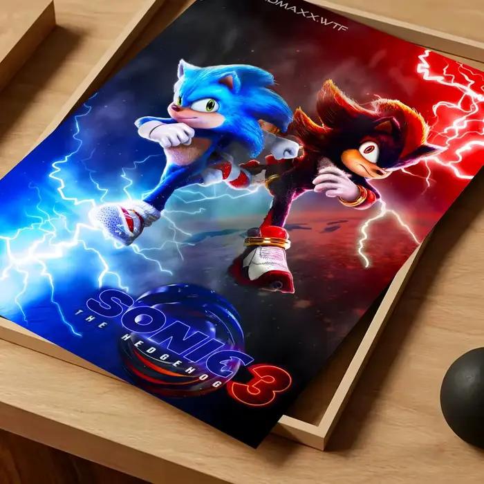 Affiche du jeu Sonic, autocollant artistique auto-adhésif en papier imperméable, décoration murale p