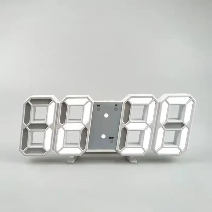 "Montre murale numérique 3D LED moderne – Décoration d'intérieur multifonctionnelle élégante avec al