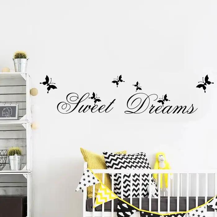 Autocollants muraux doux rêves, décoration murale amovible pour chambre de bébé, affiche de chambre