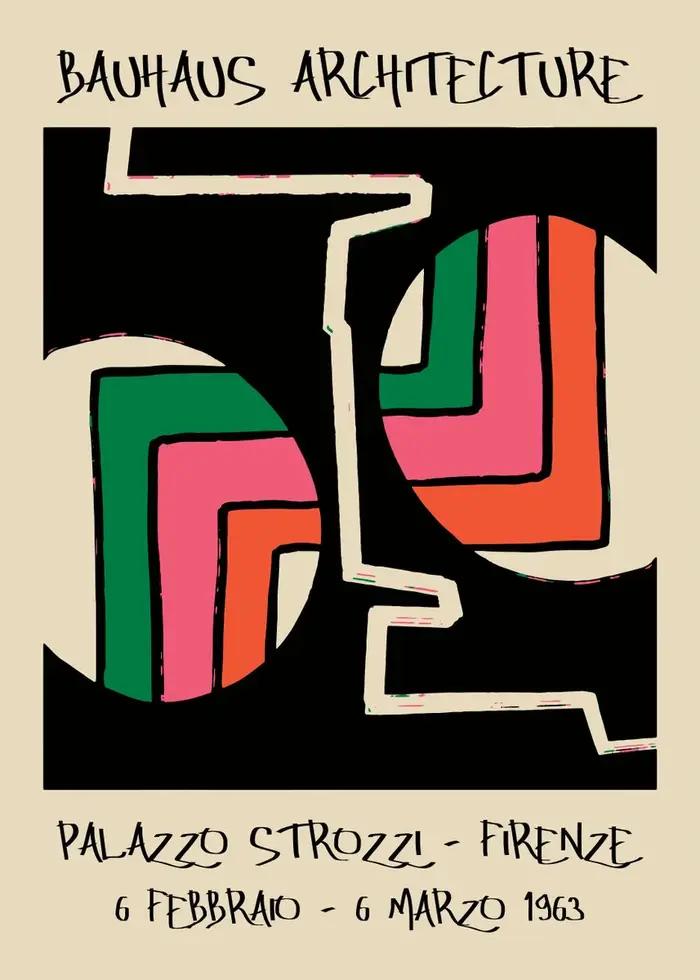 Affiches géométriques colorées d'exposition Bauhaus, imprimés d'art abstrait minimaliste, peinture s