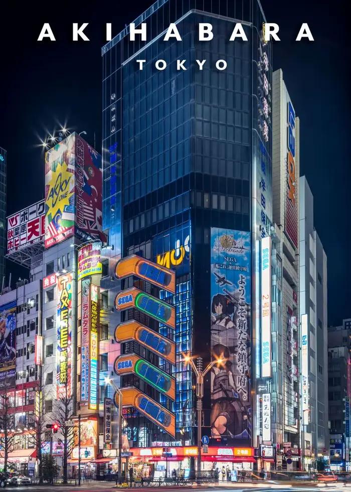 TakJapan-Affiche de Paysage, Architecture de Nuit de Rue, Impression sur Toile, Décoration Murale de