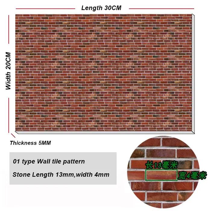 Matériau de panneau mural de construction en PVC 20x30cm, carrelage de sol, modèle Miniature pour br