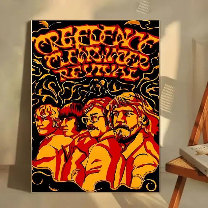 Affiche de la légendaire groupe de rock américain C-Creedence Clearwater Revival, autocollant mural