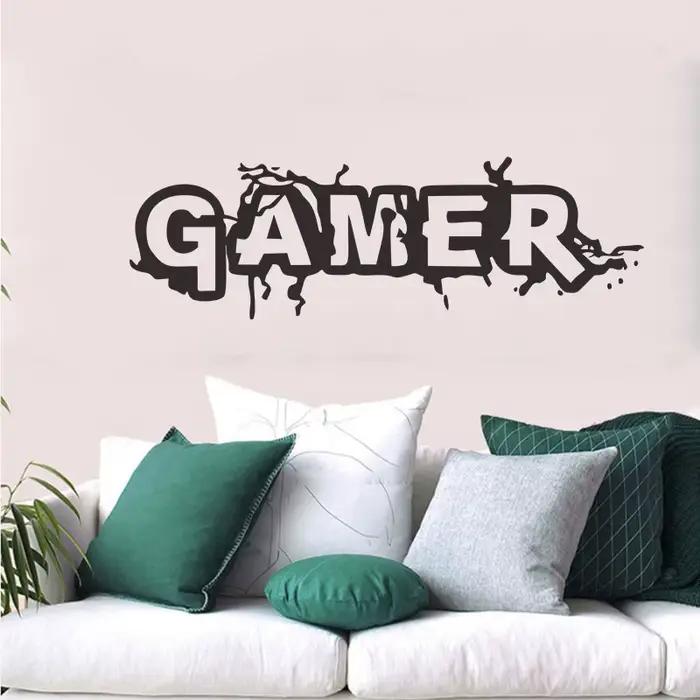 Autocollant mural motif Gamer Crack pour salon, chambre d'enfants, fond de chambre, décoration de la