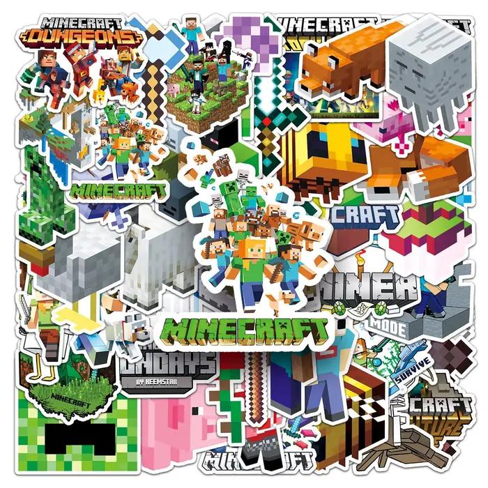 50/100pcs/set Autocollants Minecrafted DIY pour ordinateur portable, voiture, vélo, décoration graff