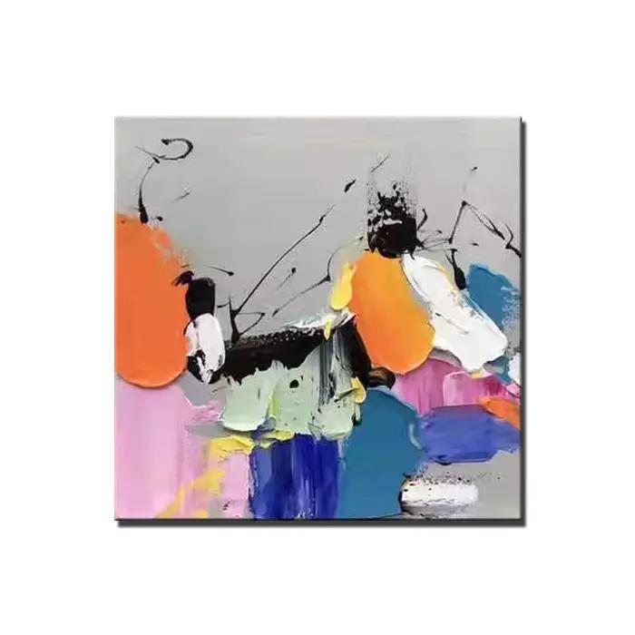 Peinture à l'huile sur toile épaisse, teckel moderne, peint à la main, Art mural abstrait, décoratio