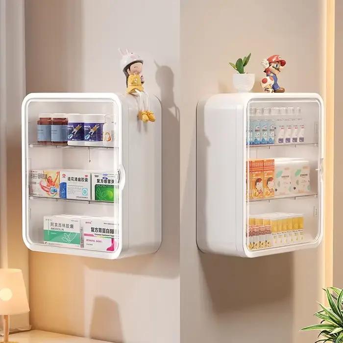 Tenture murale sans poinçonnage, installation familiale, armoire médicale sur pied, support de range