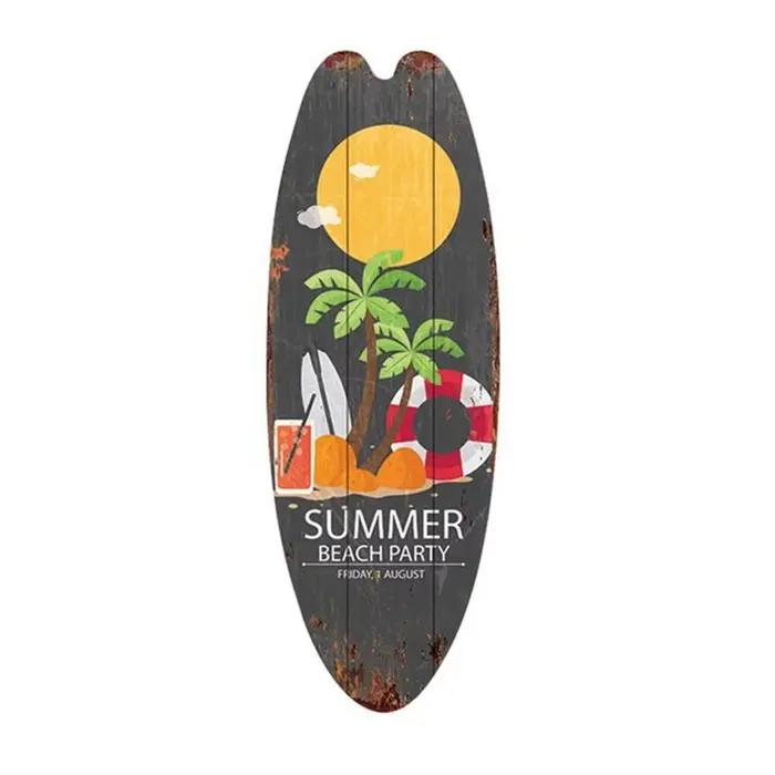 Panneau en bois imprimé exquis, planche de surf en bois, lumineux et frais, planche murale de direct
