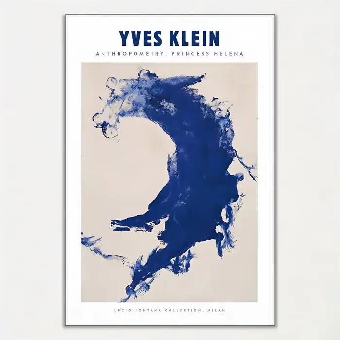 Yves Klein – affiche de galerie d'exposition bleue, décor artistique pour maison, salon, chambre à c