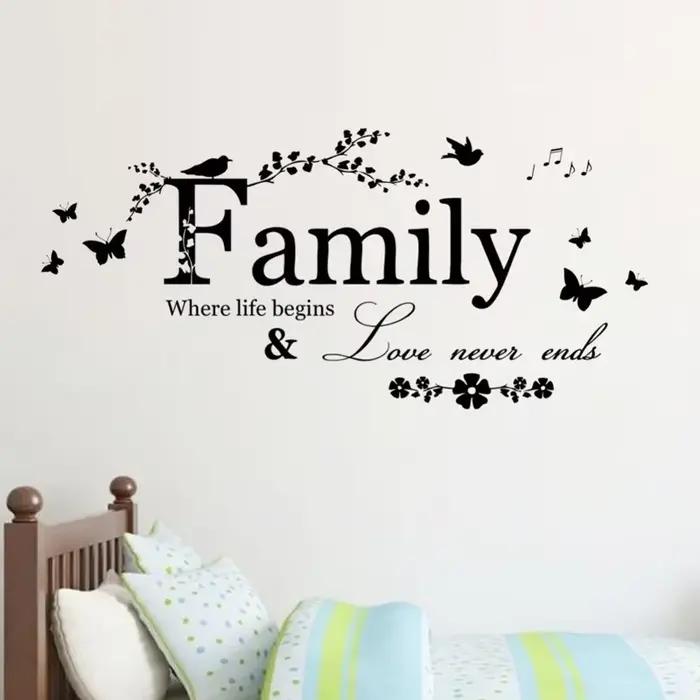 Autocollants muraux avec lettres pour la maison, références sans fin, autocollants muraux décoratifs