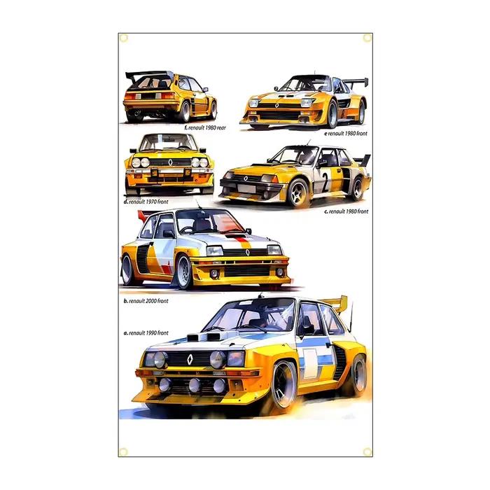 Affiche de voiture imprimée en Polyester, drapeau de voiture de course R, bannière 60x90cm/90x150cm