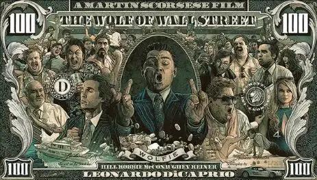 Toile de peinture Graffiti Street Money Art 100 Dollar, affiches et imprimés loup de Wall Street Pop