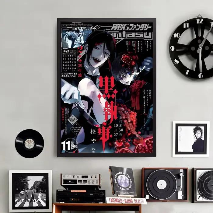 Affiche murale sur toile avec peinture et calligraphie Anime B-black Butler, impression de décoratio