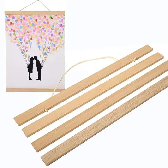 Cintre magnétique en bois pour affiches, cadre d'affiche en bois massif, support de peinture en défi