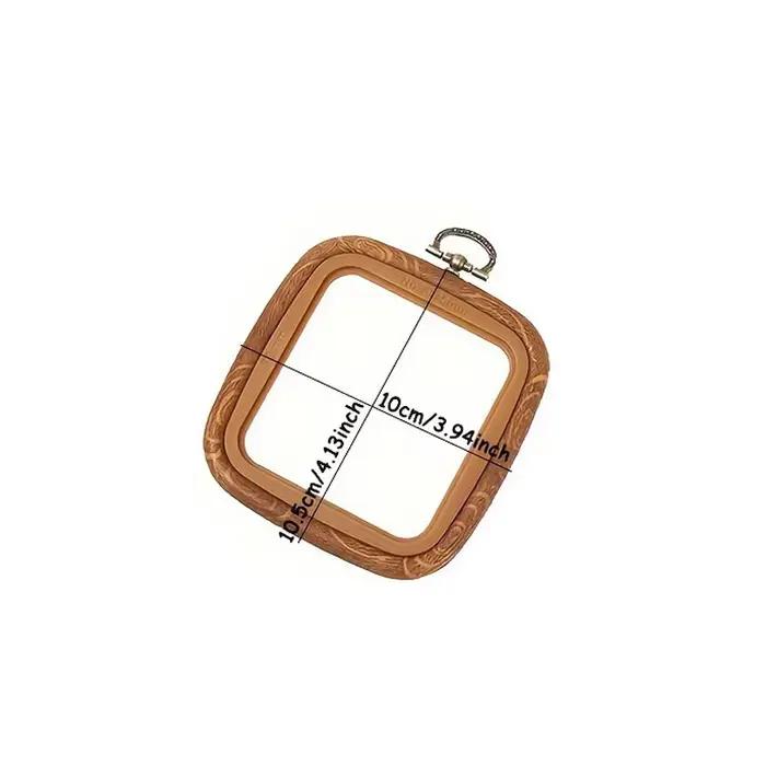 Cadres carrés décoratifs en faux bois pour broderie au point de croix, 3 tailles différentes de cadr