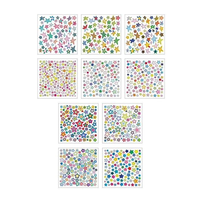 10 feuilles déco étoile autocollant ensemble Mini autocollants pour Scrapbooking papeterie bricolage