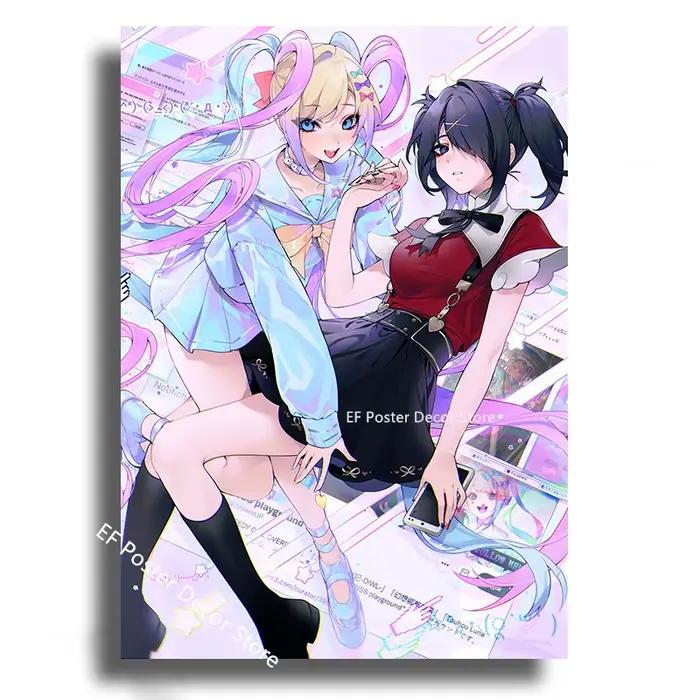 Affiche de fille de dessin animé, peinture de travail d'art de surdose de fille nécessiteuse, imprim