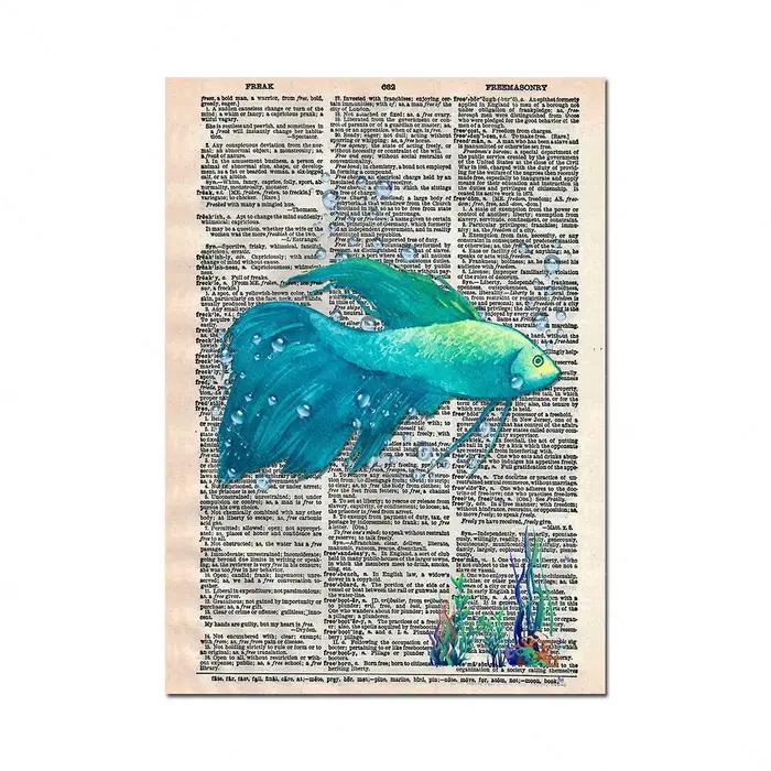 Art du poisson sous-marin, maison de poissons tropicaux d'eau salée, art du poisson tropical, art de
