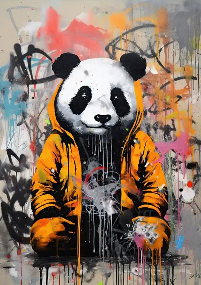 Banksy Pop Street Graffiti mur Art animaux toile affiches et imprimés Panda chien raton laveur peint