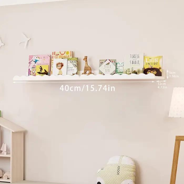 Étagère flottante en bois ondulé blanc, étagère murale de rangement pour chambre à coucher, organisa